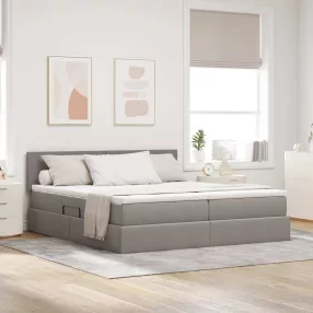   vidaXL Tárolós Ágy matracmal fejtámlával Tópszínű 180 x 200 cm Műbőr
