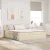 Ágy tárolóval és LED lámpával Krém 180 x 200 cm Poliészter