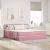 vidaXL Ágy tárolóval és LED lámpával Rózsaszín 180 x 200 cm Bársony
