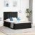 vidaXL Ágy tárolóval és matraccal tárolóval Fekete 140 x 190 cm szövet