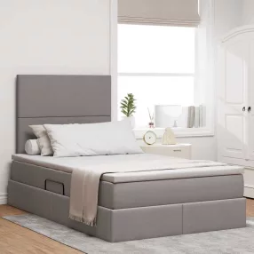   Ágy tárolóval és LED lámpával Tópszínű 120 x 200 cm Poliészter