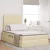 vidaXL Ágy tárolóval és LED lámpával Krém 120 x 200 cm Poliészter