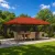 Kerti pavilon 6 x 3 m Terrakotta Poliészter és acél 190 gsm