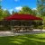 Kerti pavilon 6 x 3 m Burgundi Poliészter és acél 190 gsm