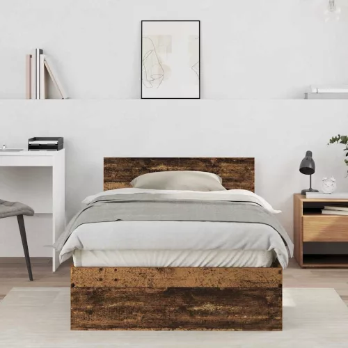 Ágykeret támlával fejtámlával Öreg fa 100 x 200 cm Faanyag