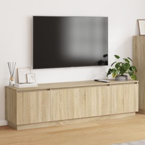   LED világítású TV szekrény Sonoma tölgy 180x38x49 cm Mérnöki fa