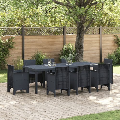 Kertasztal Antracit 250x100x73 cm Poly Rattan