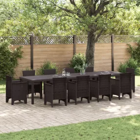 Kertasztal Barna 350x100x73 cm Poliratán