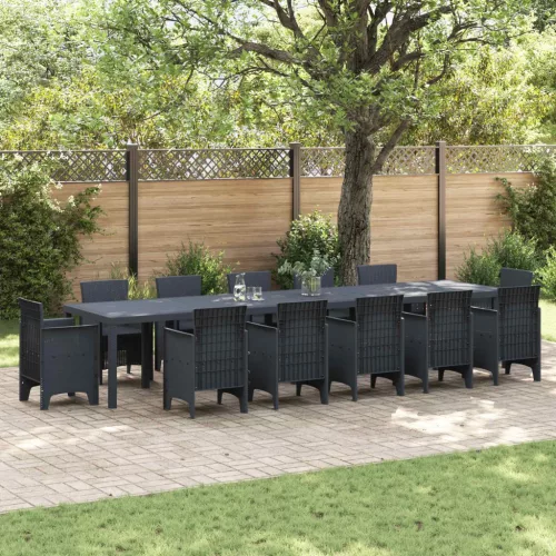 Kerti Asztal Antracit 400 x 100 x 73 cm polirattan