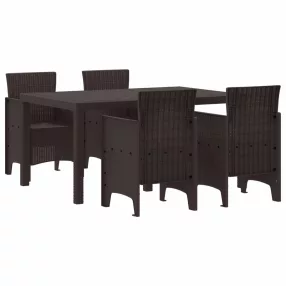 Kert étkező szett 5 pcs Barna Polt rattan