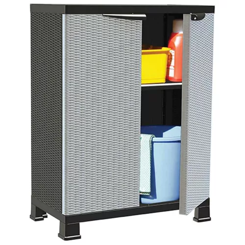 rattanstílusú műanyag szekrény 68 x 39 x 92 cm