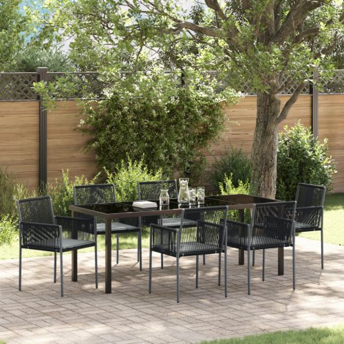 4 darabos szett Fekete Polirattan 54x60.5x83.5 cm Tartós