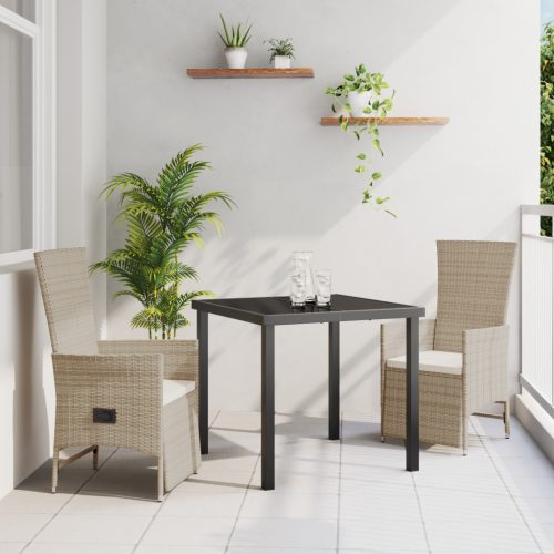 3 darabos kertibútor készlet párnákkal Bézs poli rattan