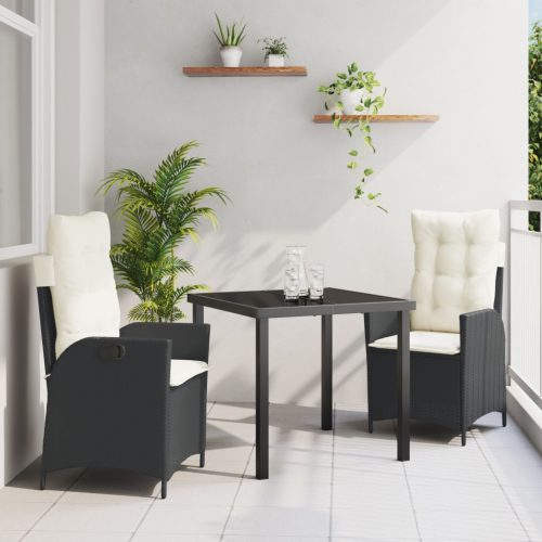2 darab Fekete PE rattan Közepes Állítható kartámasz