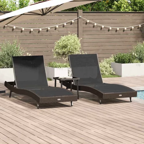 Napágyak 3 pcs Barna 40 x 40 x 40.5 cm polirattan