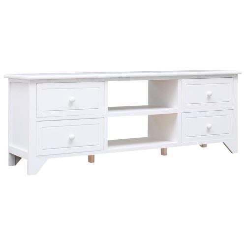 fehér tömör császárfa TV-szekrény 108 x 30 x 40 cm