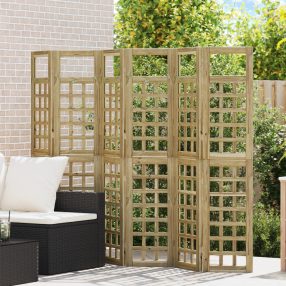 Kültéri Védő Képernyő, 6 Panel, Kezelt Fenyőfa