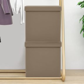 2 db kávészínű összecsukható PVC tárolóülőke