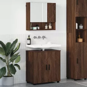 Fürdőszoba bútor szett 2 pcs barna tölgy 61 x 35 x 64 cm