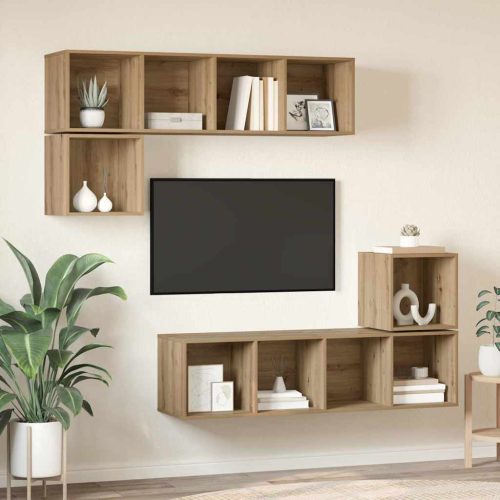 TV szekrény garnitúra 4 pcs kézműves tölgy 37 x 37 x 142.5 cm