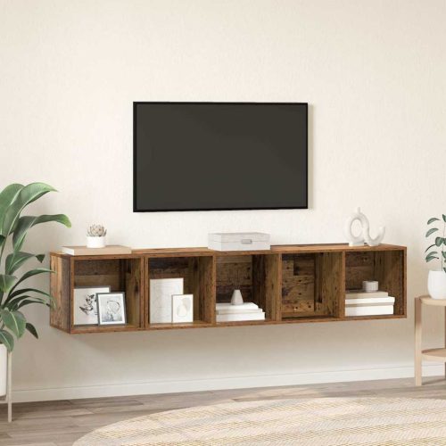 TV Szekrény Szett 2 pcs Öreg fa 37 x 37 x 142.5 cm Faanyag