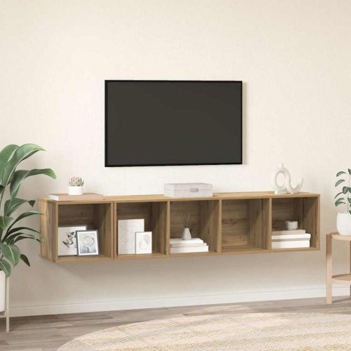 TV Szekrény Szett 2 pcs kézműves tölgy 37 x 37 x 142.5 cm