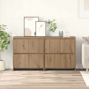   Oldalszekrények 2 pcs kézműves tölgy 70 x 41 x 75 cm Faanyag