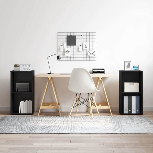 TV szekrény garnitúra 2 pcs Fekete tölgy Faanyag