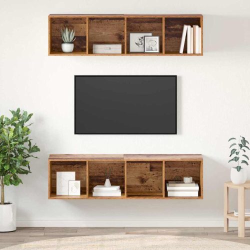 TV szekrény garnitúra 2 pcs Régi fa 37 x 37 x 142.5 cm Faanyag
