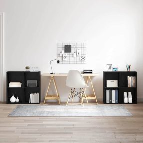   TV szekrény garnitúra 4 pcs Musta tammi 37 x 35 x 72 cm Faanyag