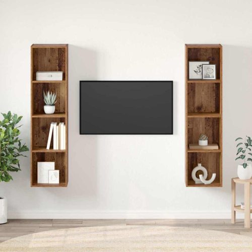 TV szekrény 2 pcs Barna 37 x 37 x 142.5 cm Faanyag