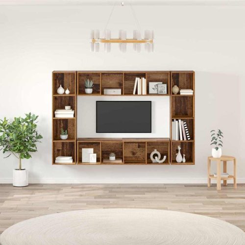 TV szekrény 4 pcs Barna 37 x 37 x 142.5 cm Faanyag