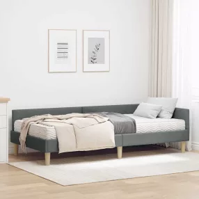 Sarok Ágykeret Matraccal matracmal 2 pcs Szürke szövet