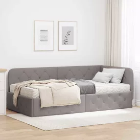 Sarokágy keret matracmal Tópszínű 100 x 200 cm szövet