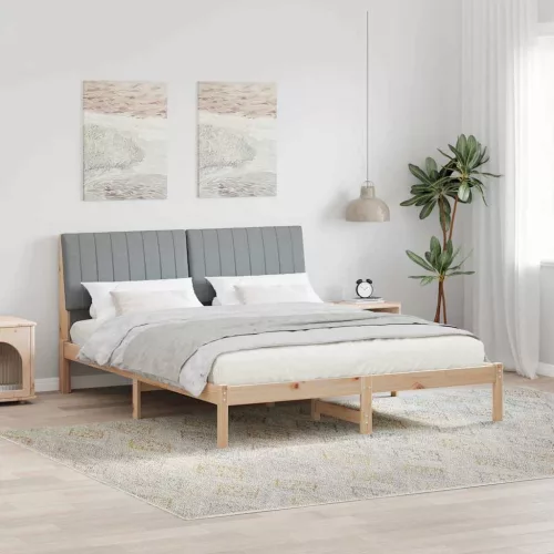 vidaXL Ágykeret fejtámlával Barna 160 x 200 cm Tömör fenyőfa