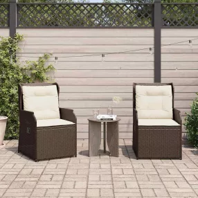 Kerti pad párnával 2 pcs Barna Poli rattan