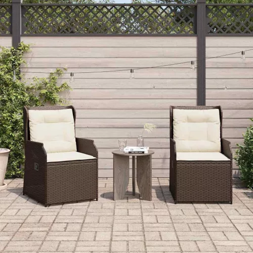 Kerti pad párnával 2 pcs Barna Poli rattan