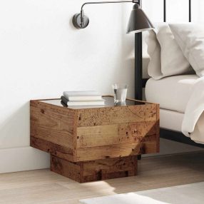   Tárolószekrény Öreg fa 40 x 40 x 30 cm Műanyag fa és Üveg