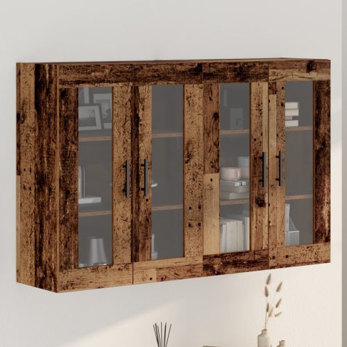 Fali Szekrény 2 db Régi Fa 69.5x34x90 cm Mérnöki Fa