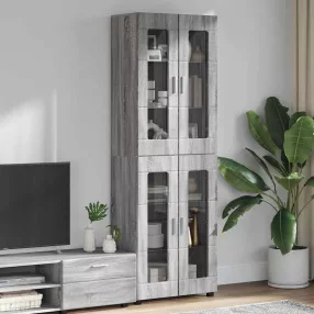 Magasfiú polcokkal Szürke Sonoma 60 x 35 x 182 cm Faanyag