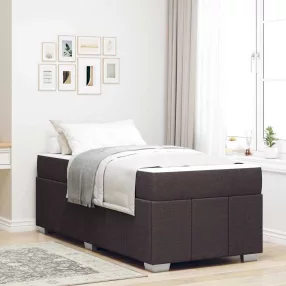 vidaXL Ágykeret matracmal Sötét Barna 90 x 200 cm szövet