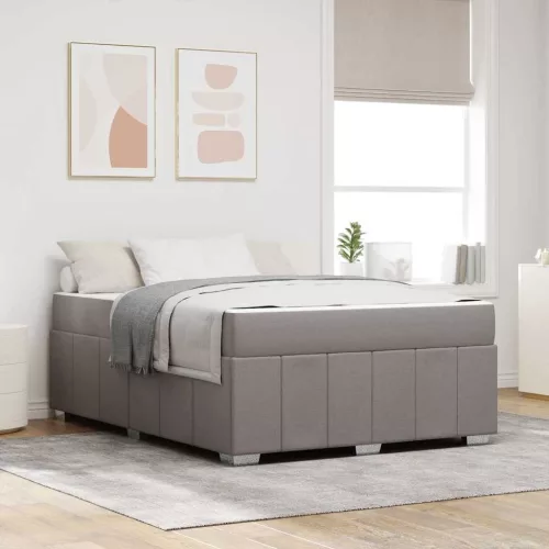 vidaXL Ágykeret matracmal Tópszínű 160 x 200 cm szövet