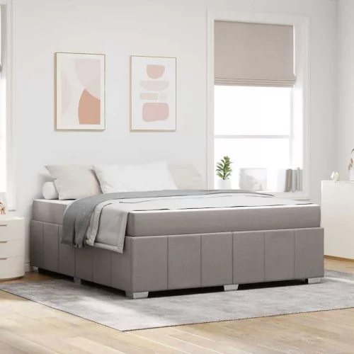 vidaXL Ágykeret matracmal Tópszínű 180 x 200 cm szövet
