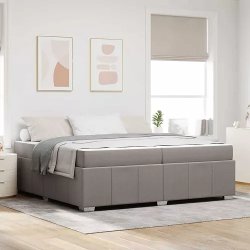 vidaXL Ágykeret matracmal Tópszínű 200 x 200 cm szövet