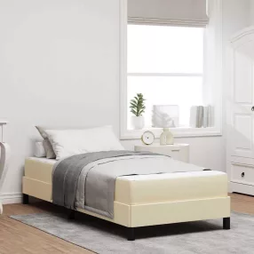 vidaXL Boxrugós ágy matracmal Krém 90 x 200 cm szövet