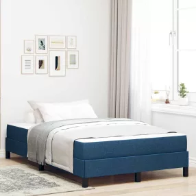 vidaXL Boxrugós ágy matracmal Kék 120 x 190 cm szövet
