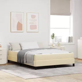 vidaXL Boxrugós ágy matracmal Krém 140 x 200 cm szövet
