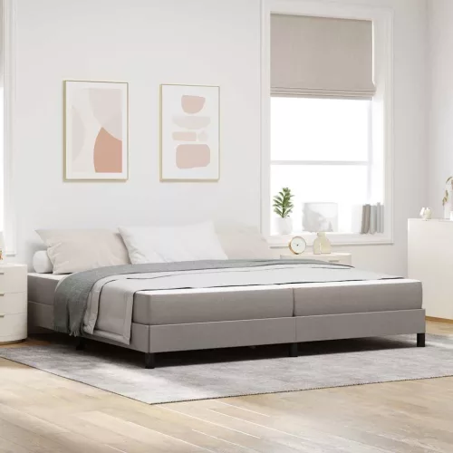 Boxrugós ágy matracmal Tópszínű 200 x 200 cm szövet