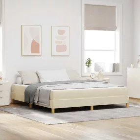 vidaXL Boxrugós ágy matracmal Krém 180 x 200 cm szövet
