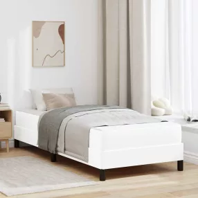 Ágy matracmal Tiszta fehér 90 x 200 cm Műbőr